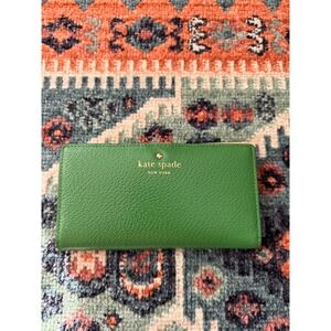 Kate Spade Madison Large Slim Bifold Wallet Turtle Green